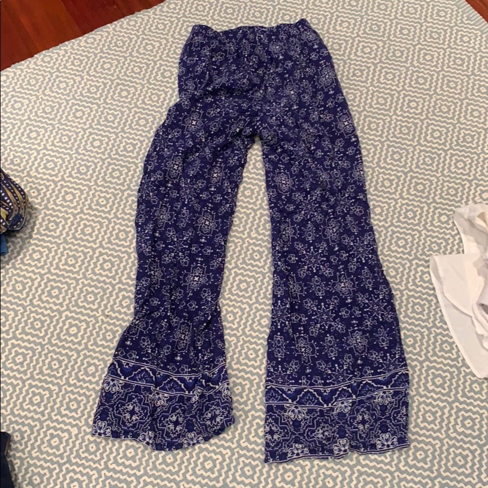Blue Little Flare Elephant Pants